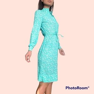 Vintage 70s blue midi dress by Bleeker Street division of Jonathan Logan Size 4